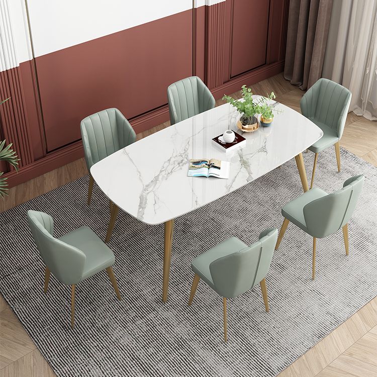 Mesa de comedor fijo rectángulo Mesa de cocina de piedra sinterizada de lujo