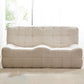Scandinavian Corduroy Armless Sofa Minimalist 59" Wide Loveseat