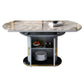 Modern Style Sintered Stone Dining Table Drop-Leaf Round Table with Metal Base Clearhalo ' dining_table' 'Dining Tables & Seating' 'Dining Tables' 'furn' 'furn_dining_table' 'Furniture' 'furniture_dining_table' 'Kitchen & Dining Furniture' 'kitchen&dining_furn' 'kitchen' 'kitchen_dining_table' 1200x1200_fe9338fa-60ea-49e7-90d9-488452a812b9