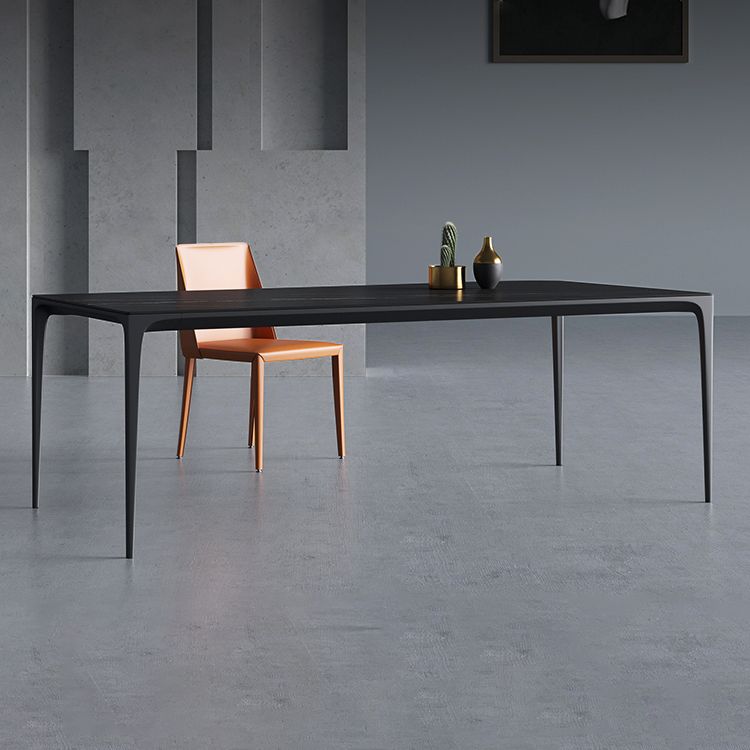 Rectangle Dining Site Table Stone Contemporary Dining Table with 4-foot Clearhalo ' dining_table' 'Dining Tables & Seating' 'Dining Tables' 'Furniture' 'furniture_dining_table' 'Kitchen & Dining Furniture' 'kitchen&dining_furn' 'kitchen' 'kitchen_dining_table' 1200x1200_fe94c2d3-8deb-40d0-a70c-0d5a70281b0a