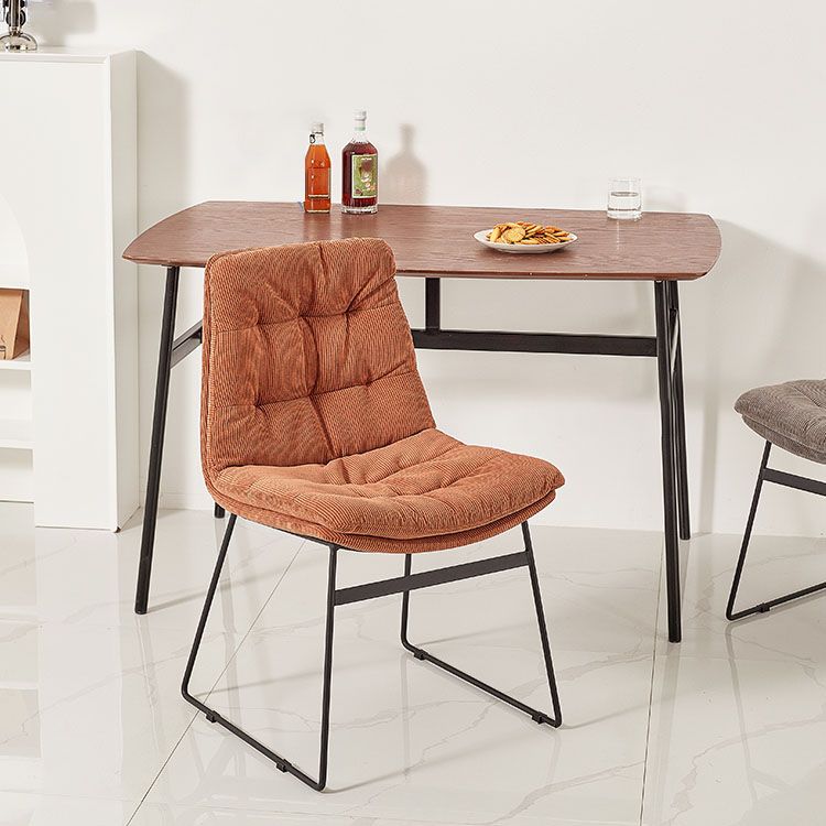 Contemporary Style Dining Chairs Kitchen Armless Side Chairs with Metal Legs (Set of 2) Clearhalo ' kitchen&dining_furn' 'Dining Chairs' 'Dining Tables & Seating' 'dining_chair' 'furn' 'furn_dining_chair' 'Furniture' 'furniture_dining_chair' 'Kitchen & Dining Furniture' 'kitchen' 1200x1200_fe98e228-c281-4dc1-9cc0-b3f58b42164c