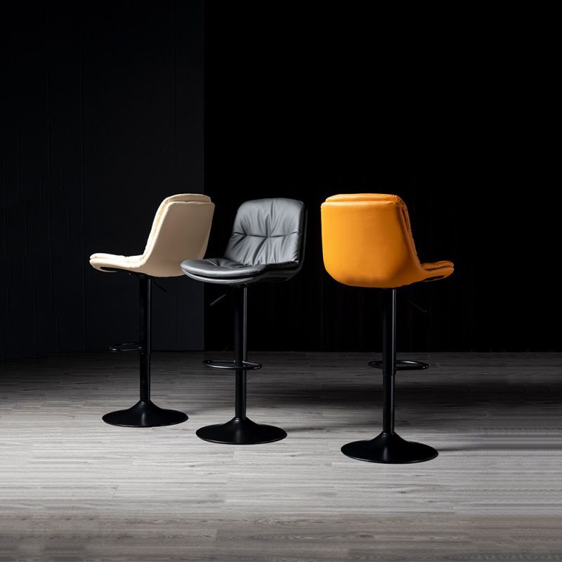 Adjustable Height Leather Footrest Bar Stool Matte Finish 31.49'' Low Back Stool Clearhalo 'Bar Furniture' 'Bar Stools' 'bar_stools' 'furn' 'furn_bar_stools' 'furniture_bar_stools' 'Kitchen & Dining Furniture' 'kitchen&dining_furn' 'kitchen' 'kitchen_furn' Furniture' 1200x1200_fe9945ec-e24b-45be-8441-54548e6fb482