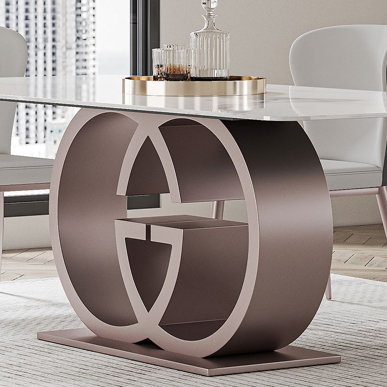 Designer Style Sintered Stone Dining Set Rectangle 1/3/4/7 Pieces Dining Room Table Set Clearhalo 'Dining Room Sets' 'Dining Tables & Seating' 'dining_room_set' 'furn' 'furn_dining_room_set' 'Furniture' 'furniture_dining_room_set' 'Kitchen & Dining Furniture' 1200x1200_fe9b2128-4ad4-4181-a715-6e7c4c88d005