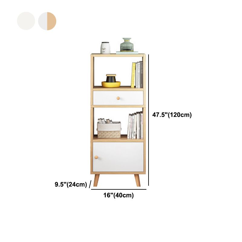 Scandinavian Manufactured Wood Standard Bookshelf Vertical Open Bookshelf with Door Clearhalo 'Bookcases' 'furn' 'furn_bookcases' 'Furniture' 'furniture_bookcases' 'kitchen' 'kitchen_bookcases' 'Living Room Furniture' 'Office Furniture' 1200x1200_fe9d8436-79e9-4525-9096-9f0f25ace7ff