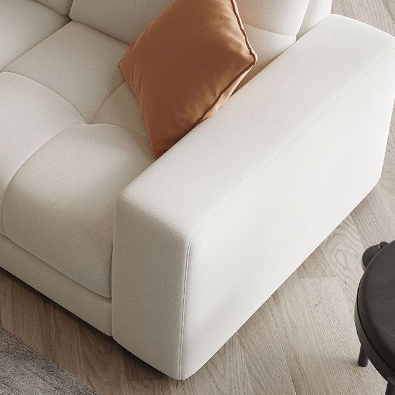 29.52" Tall Square Arm Sofa with Pillows Modern White Tufted Sofa Clearhalo 'furn' 'furn_sofas' 'Furniture' 'Living Room Furniture' 'Sofa' 'sofas' 1200x1200_fe9db627-7536-4cac-93fc-f0d84ed2a2e7