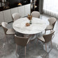 Glam Sintered Stone White Table Round Shape Standard Dining Table for Kitchen Clearhalo ' dining_table' 'Dining Tables & Seating' 'Dining Tables' 'furn' 'furn_dining_table' 'Furniture' 'furniture_dining_table' 'Kitchen & Dining Furniture' 'kitchen&dining_furn' 'kitchen' 'kitchen_dining_table' 1200x1200_fe9e9f05-5039-436f-a872-a8a8f391a53d