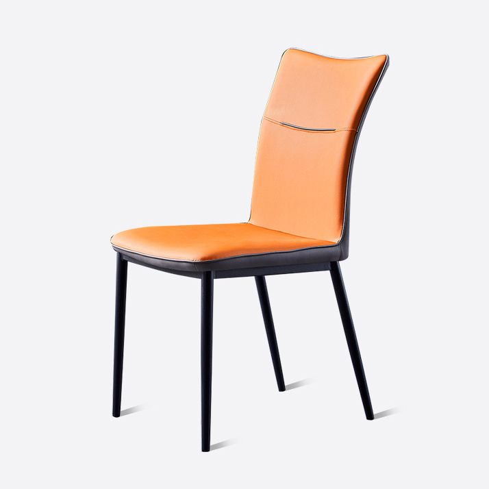 Metal Scandinavian Home Side Chair Solid Back 17.7'' Wide Dining Chair with Black Legs Clearhalo ' kitchen&dining_furn' 'Dining Chairs' 'Dining Tables & Seating' 'dining_chair' 'furn' 'furn_dining_chair' 'Furniture' 'furniture_dining_chair' 'Kitchen & Dining Furniture' 'kitchen' 1200x1200_fea109b0-05e8-4dea-a56e-6f304c7ccd47