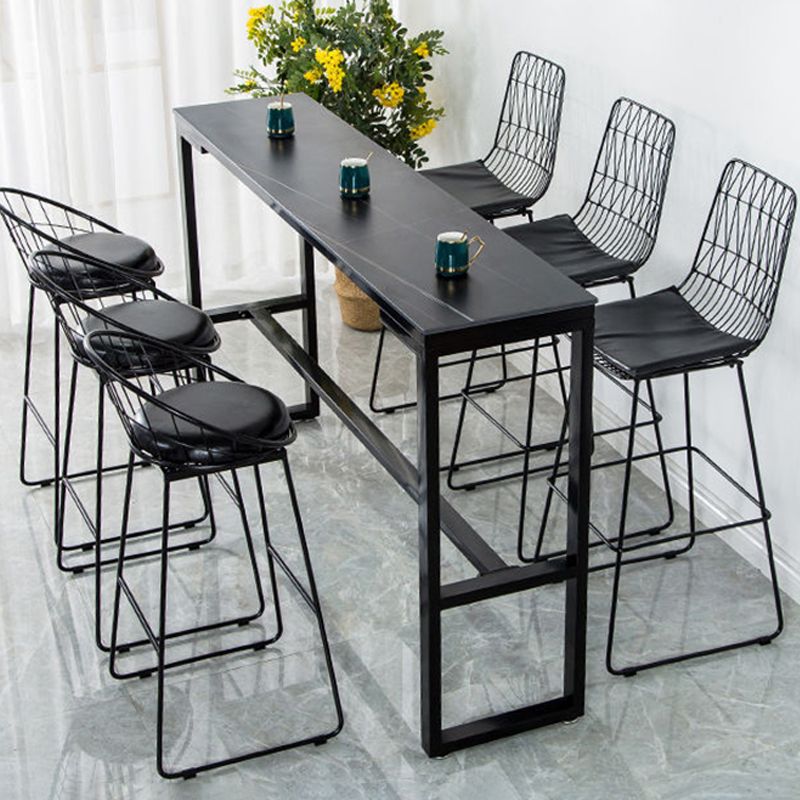 Contemporary Style Dining Sintered Stone Table Rectangle Bar Counter Table for Home Clearhalo 'Bar Furniture' 'Bar Tables' 'bar_tables' 'furn' 'furn_bar_tables' 'Furniture' 'furniture_bar_tables' 'Kitchen & Dining Furniture' 1200x1200_fea28696-2007-45e3-a3be-e6daf0f3799a