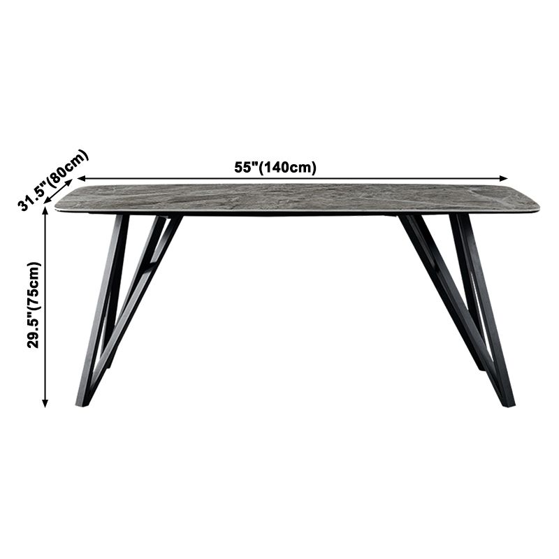 Sintered Stone Modern Rectangle Dining Table Grey Stone Top Table with 4 Legs Clearhalo ' dining_table' 'Dining Tables & Seating' 'Dining Tables' 'furn' 'furn_dining_table' 'Furniture' 'furniture_dining_table' 'Kitchen & Dining Furniture' 'kitchen&dining_furn' 'kitchen' 'kitchen_dining_table' 1200x1200_fea322e7-699c-4882-b6b0-be6301e49c3b
