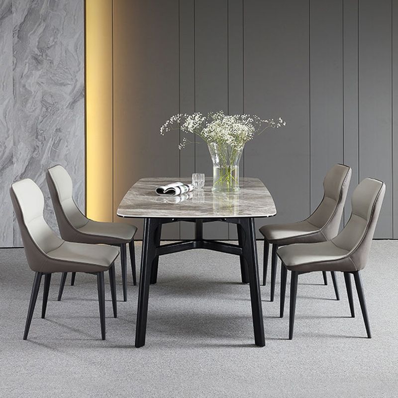 Contemporary 1/4/5/7 Pieces Dining Table and Chairs Leather Dining Chairs Set Clearhalo 'Dining Room Sets' 'Dining Tables & Seating' 'dining_room_set' 'furn' 'furn_dining_room_set' 'Furniture' 'furniture_dining_room_set' 'Kitchen & Dining Furniture' 'kitchen&dining_furn' 'kitchen' 1200x1200_fea4acdf-3d08-4233-a4f7-cb214b68b515