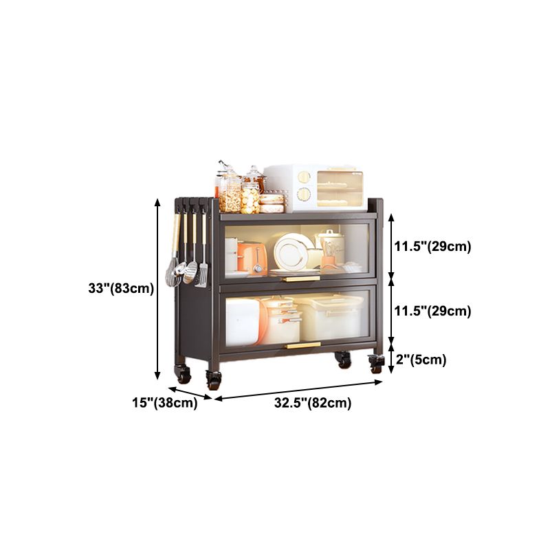 Dining Room Minimalism Buffet Server Glass Doors Metal Frame Dining Server Clearhalo 'buffet_sideboard' 'Buffets & Sideboards' 'furn' 'furn_buffet_sideboard' 'Furniture' 'Kitchen & Dining Furniture' 1200x1200_fea4d11c-7ac9-4805-8eae-bfcd3110153f