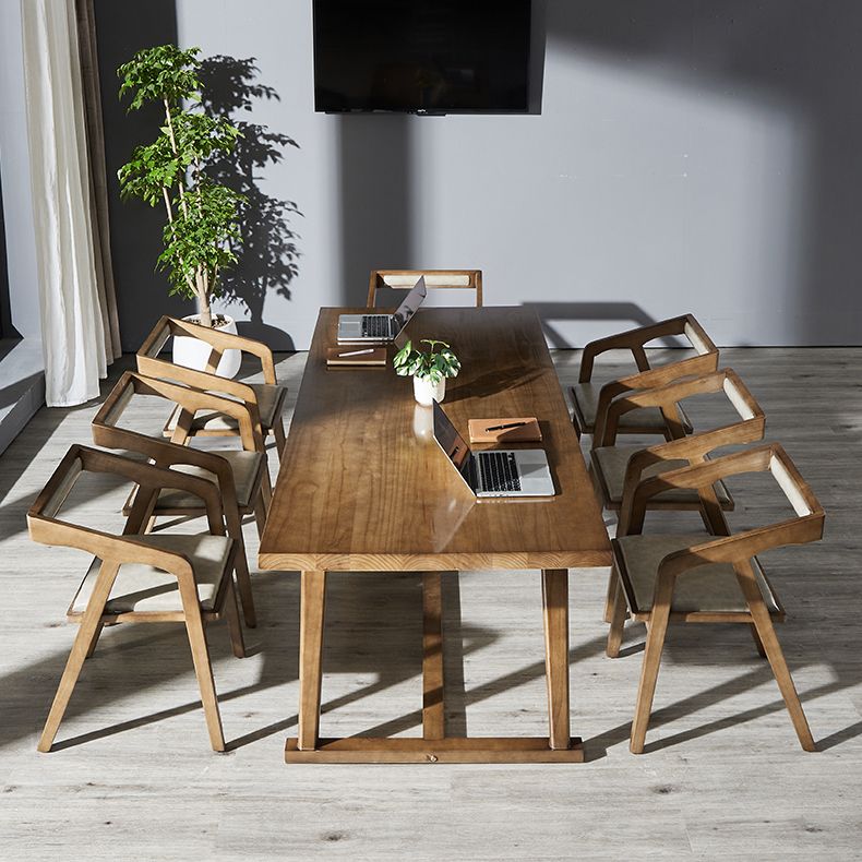 Rectangle Solid Wood White Dining Table Simplicity Trestle Base Table for Dining Room Clearhalo ' dining_table' 'Dining Tables & Seating' 'Dining Tables' 'furn' 'furn_dining_table' 'Furniture' 'furniture_dining_table' 'Kitchen & Dining Furniture' 'kitchen&dining_furn' 'kitchen' 'kitchen_dining_table' 1200x1200_fea4d529-5534-44dd-9342-701380b6446f