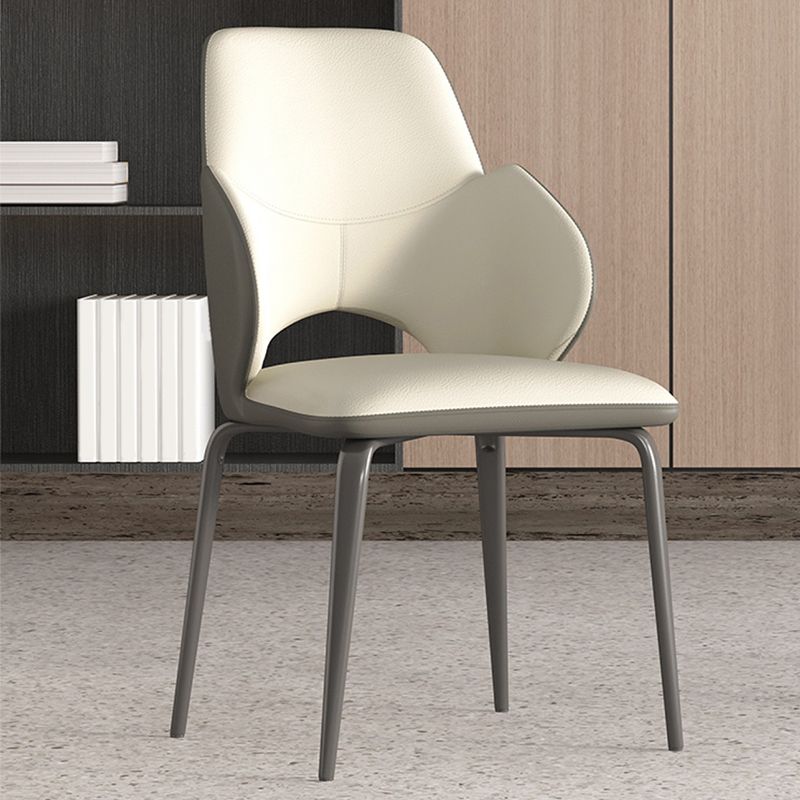 Modern Arm Chair Faux Leather Open Back Dining Room Chair for Kitchen Clearhalo 'Dining Chairs' 'Dining Tables & Seating' 'dining_chair' 'furn' 'furn_dining_chair' 'Furniture' 'Kitchen & Dining Furniture' 1200x1200_fea53dac-0828-4c07-af9e-8fdc0bd7f9f6