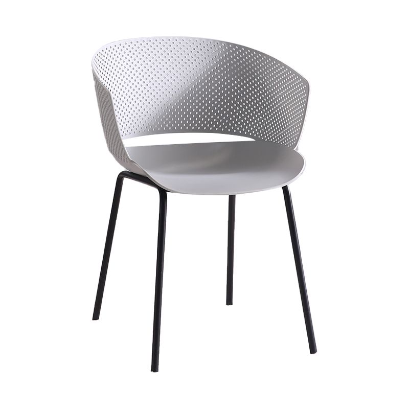 Metal Dining Room Modern Chair Open Back Dining Chair with Arm Clearhalo ' kitchen&dining_furn' 'Dining Chairs' 'Dining Tables & Seating' 'dining_chair' 'furn' 'furn_dining_chair' 'Furniture' 'furniture_dining_chair' 'Kitchen & Dining Furniture' 'kitchen' 1200x1200_fea69720-78b4-4dfc-83bd-22e2537d7010