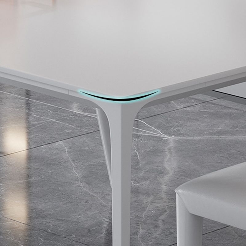 Modern Dining Room Sintered Stone Rectangle Table Dining Furniture Set with 4 Legs Base Clearhalo 'Dining Room Sets' 'Dining Tables & Seating' 'dining_room_set' 'Furniture' 'furniture_dining_room_set' 'Kitchen & Dining Furniture' 'kitchen&dining_furn' 'kitchen' 1200x1200_fea8d53c-9124-4710-ae76-15ac3402e690
