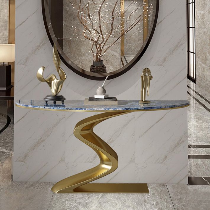 Tavolo console blu glam mezza luna tavolo divano console per sala