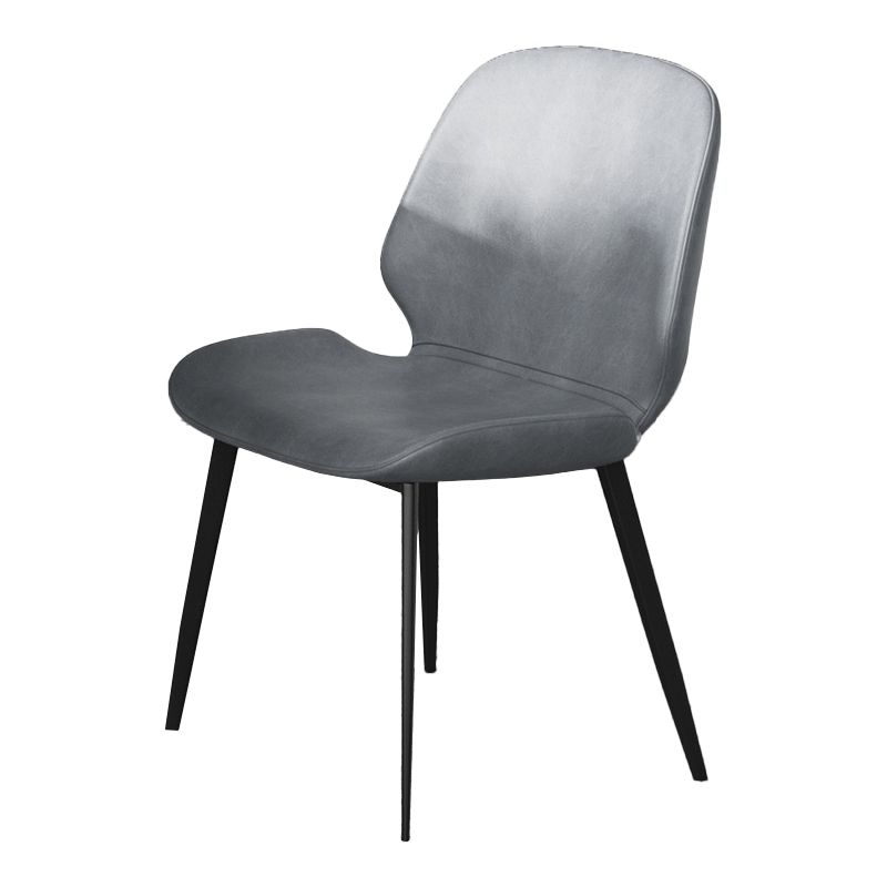 Modern Leather Armless Dining Chairs Wingback Side Chair with Metal Legs (Set of 2) Clearhalo ' kitchen&dining_furn' 'Dining Chairs' 'Dining Tables & Seating' 'dining_chair' 'furn' 'furn_dining_chair' 'Furniture' 'furniture_dining_chair' 'Kitchen & Dining Furniture' 'kitchen' 1200x1200_fea9cdb7-8c91-4812-a674-95ce005508ae