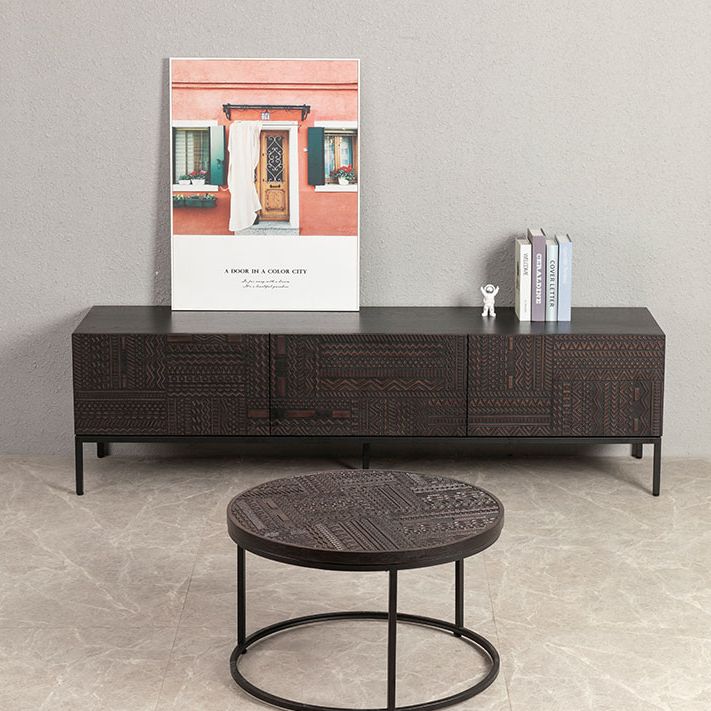 Traditional Teak Wood Media Console Brown TV Media Stand with Drawers Clearhalo 'furn' 'furn_tv_stands_entertainment_centers' 'Furniture' 'Living Room Furniture' 'TV Stands & Entertainment Centers' 'TV Stands & Media Storage Furniture' 'tv_stands_entertainment_centers' 1200x1200_feaac819-3614-4dd5-b6b7-bc4e1338cd9d