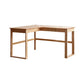OAK L-Shape Home Writing Desk Drawer Cable Management Computer Ordink