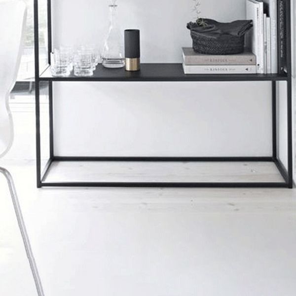 31.5" Tall Modern Console Table Iron Accent Table with Shelf Clearhalo 'Console Tables' 'console_tables' 'Entry & Mudroom Furniture' 'furn' 'furn_console_tables' 'Furniture' 1200x1200_feaba31e-19c3-4f13-b4d5-e1e39a086d24