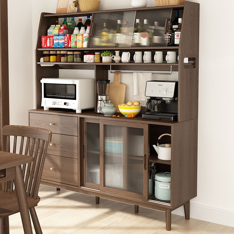 3-Drawer Rubber Wood Sideboard Modern Adjustable Shelving Credenza for Living Room Clearhalo 'buffet_sideboard' 'Buffets & Sideboards' 'Furniture' 'furniture_buffet_sideboard' 'Kitchen & Dining Furniture' 1200x1200_feac4e27-c26a-43de-8e49-6bd7ca41aa15