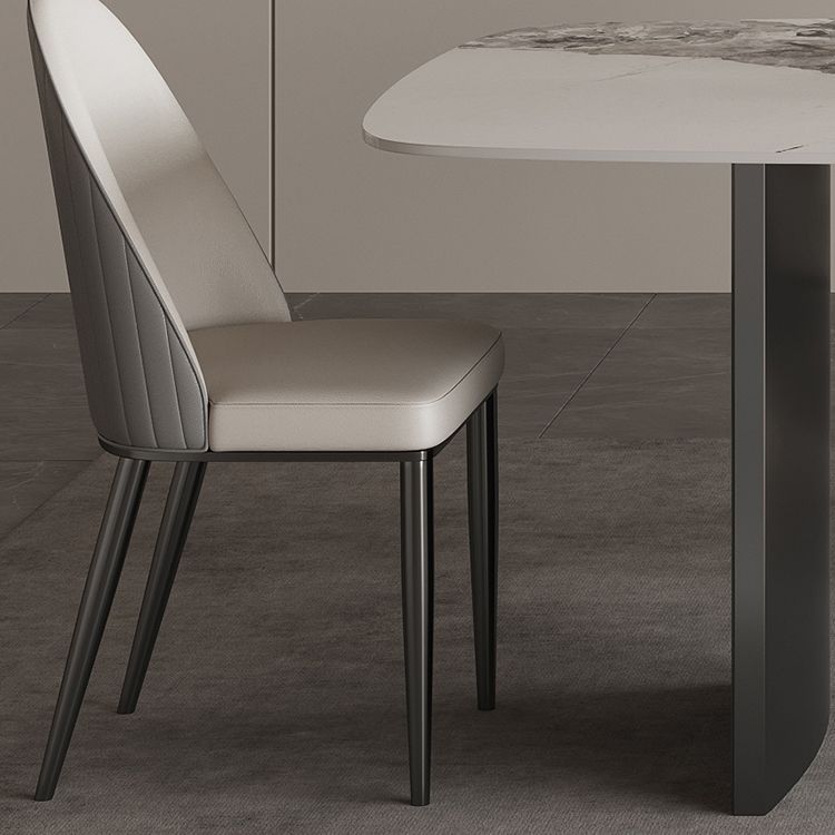 Ensemble de table à manger moderne en pierre 1/4/5/6 PCS PCS SETT avec chaises rembourrées