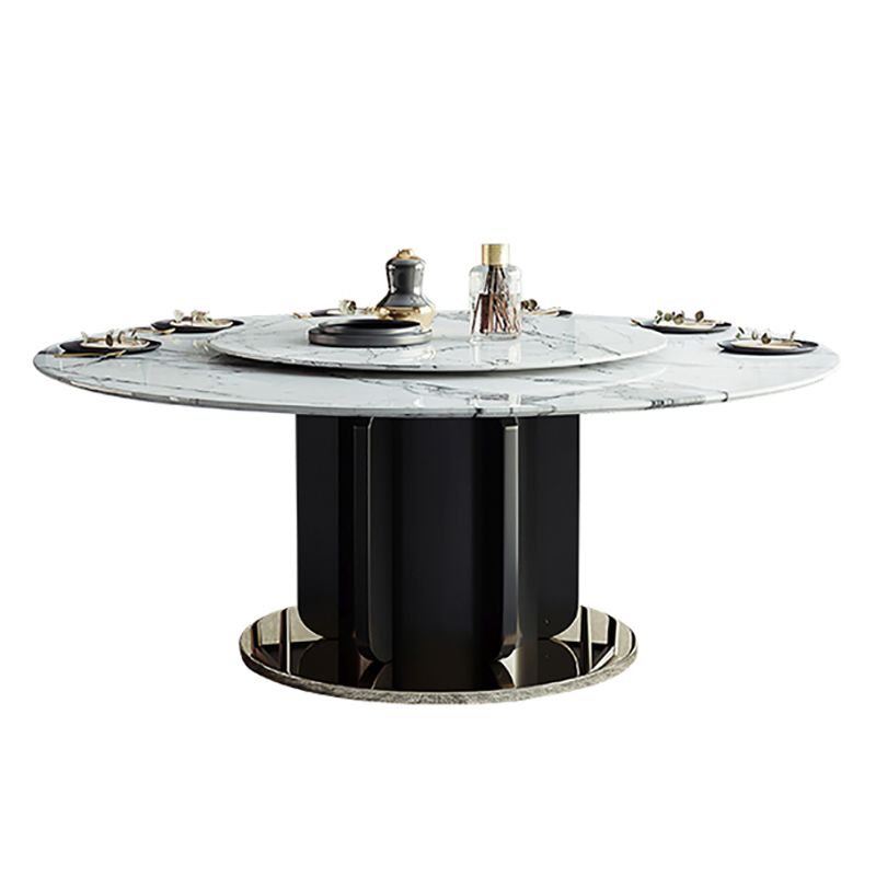 Glam Home Convertible Dining Table Home Round Pedestal Table Clearhalo 'Dining Tables & Seating' 'Dining Tables' 'dining_table' 'furn' 'furn_dining_table' 'Furniture' 'furniture_dining_table' 'Kitchen & Dining Furniture' 'kitchen' 'kitchen_dining_table' 1200x1200_fead07c4-67aa-4177-8b0a-3c3b1b34281b