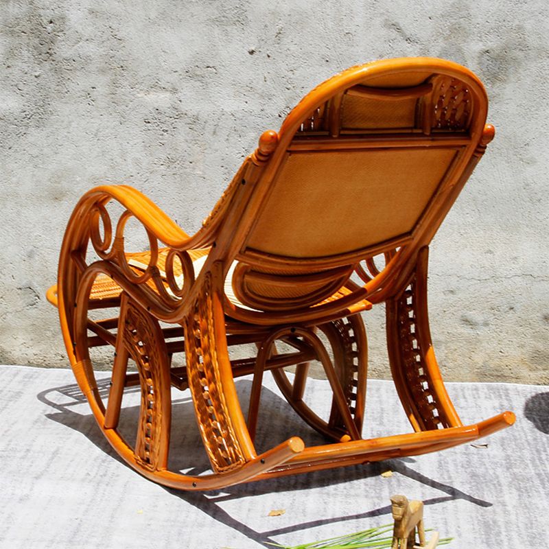 Silla mecedora tradicional rattan backrest backrest cilindro de reposabrazos incorporado