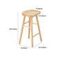 Modern Armless Backless Counter Stool Pine Wood Bar Stool with Pedal