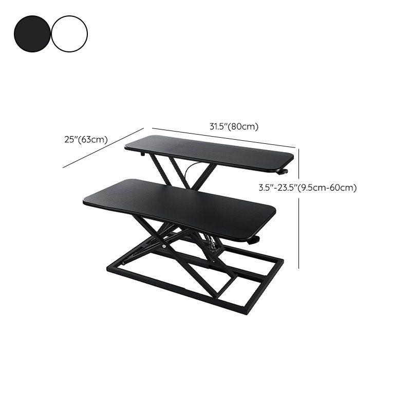 Wooden Folding Standing Office Desk Converter Rectangular Shaped in Black/White/Silver Clearhalo 'furn' 'furn_office_desk' 'Furniture' 'Office Desks' 'Office Furniture' 'office_desk' 1200x1200_feae853f-326a-4acb-ac77-46c70a12033f