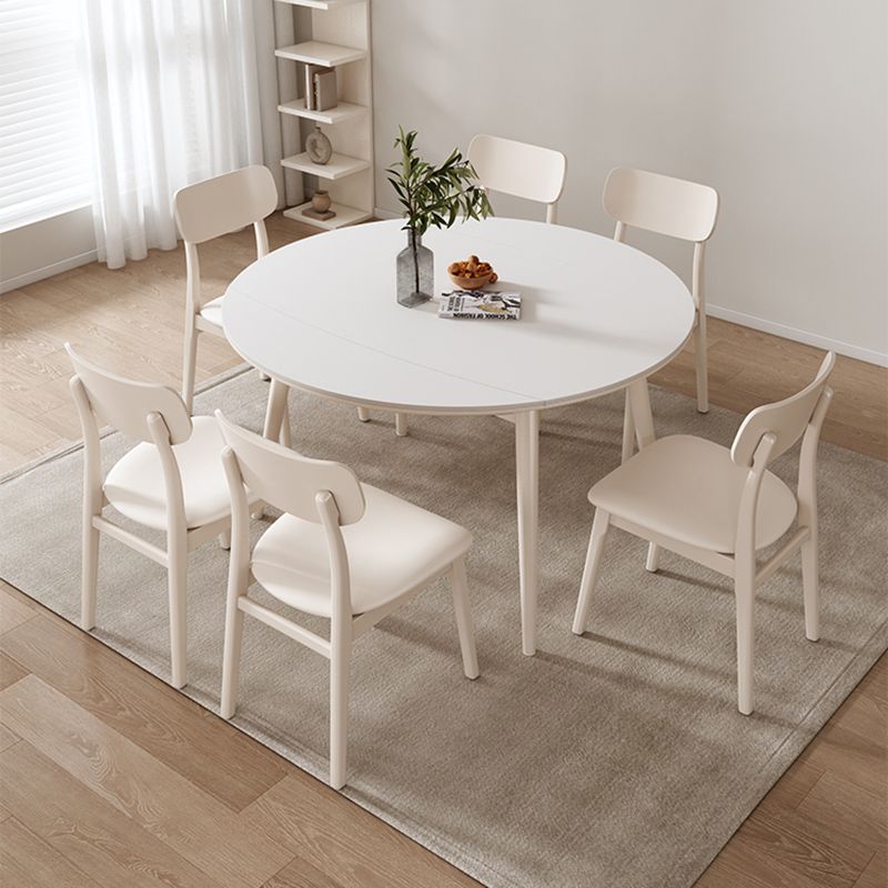 Modern 1/4/5/7 Pieces Dining Chairs Set Stone Round Furniture in White Clearhalo 'Dining Room Sets' 'Dining Tables & Seating' 'dining_room_set' 'furn' 'furn_dining_room_set' 'Furniture' 'Kitchen & Dining Furniture' 1200x1200_feaf3730-71ae-4aef-9b71-1778ed0be7e3