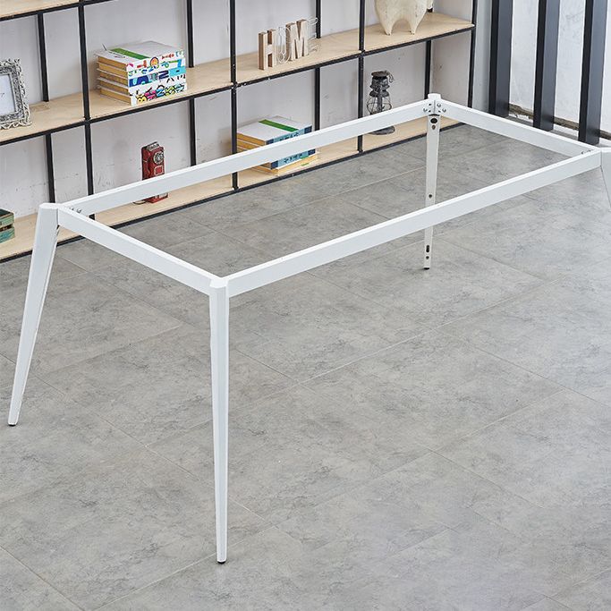 Eigentijdse kantoorbureau ovaal wit hout parsons schrijven bureau