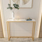 Tavolo accento console rettangolare glam tavolo da divano console di finitura antica in marmo