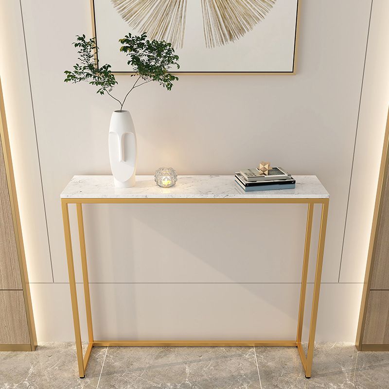 Tavolo accento console rettangolare glam tavolo da divano console di finitura antica in marmo