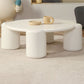 Table basse ronde en bois d'ingénierie Table de cocktail moderne à 4 pieds