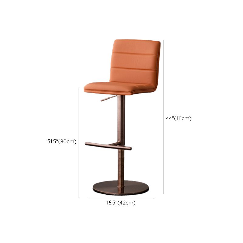 Tabouret de comptoir réglable de style moderne avec coussin en cuir et pied simple