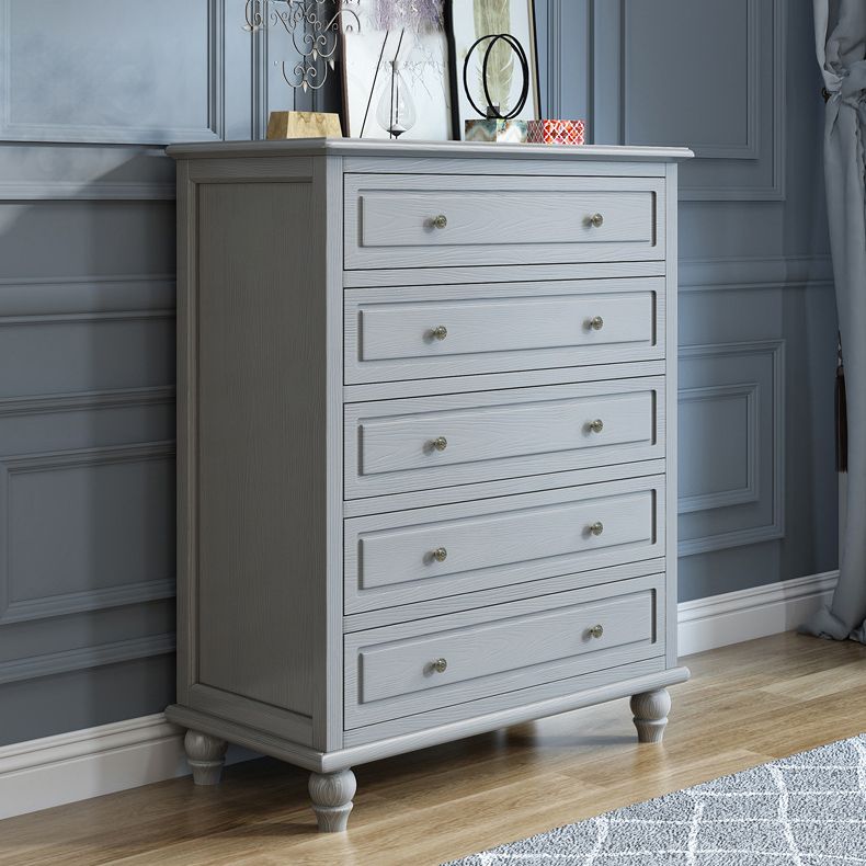 Contemporary Solid Wood Accent Chest with 5 Drawers and Wooden Legs Clearhalo 'Cabinets & Chests' 'cabinets_chests' 'furn' 'furn_cabinets_chests' 'Furniture' 'Living Room Furniture' 1200x1200_feb347df-ac79-4e67-9915-06288323ce64