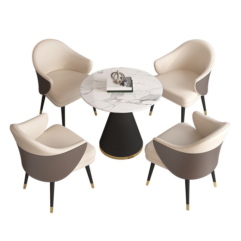 Ronde eetset met fauteuils 1/2/5 stuks stenen dinettetafelset voor keuken