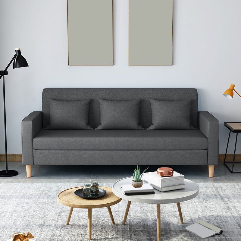 Contemporary 3-seater Sofa Square Arm Settee with Three Pillow Back Clearhalo 'furn' 'furn_sofas' 'Furniture' 'furniture_sofas' 'Living Room Furniture' 'Sofa' 'sofas' 1200x1200_feb4ecb7-b8d3-4c46-90a6-8a1839144936