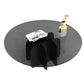Modern Style Round Glass Table with Metal Base Pedestal Base Coffee Table