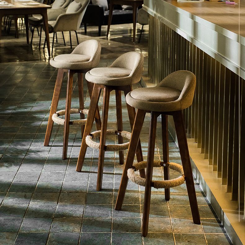 Modern Rubberwood Indoor Stool Matte Finish Upholstered Bar Stools Clearhalo 'Bar Furniture' 'Bar Stools' 'bar_stools' 'furn' 'furn_bar_stools' 'Furniture' 'furniture_bar_stools' 'Kitchen & Dining Furniture' 1200x1200_feb9063e-d08c-429b-be25-f581182c5ff5