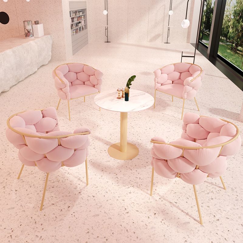 Glam Sintered Stone Dining Room Set with Round Table and Gold Leg Formal Dining Table Furniture Clearhalo 'Dining Room Sets' 'Dining Tables & Seating' 'dining_room_set' 'furn' 'furn_dining_room_set' 'Furniture' 'furniture_dining_room_set' 'Kitchen & Dining Furniture' 'kitchen&dining_furn' 'kitchen' 1200x1200_feb96585-49ac-4dfd-82f0-1713bcaa397b