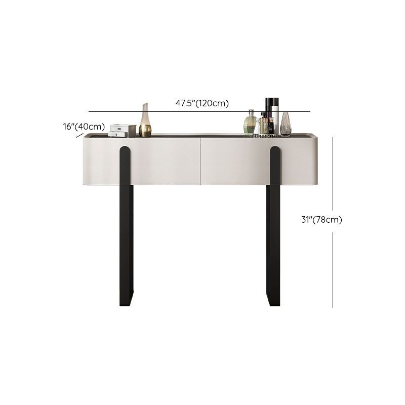 Tavolo da toeletta da 2-cadder in pietra top di pietra contemporanea in bianco