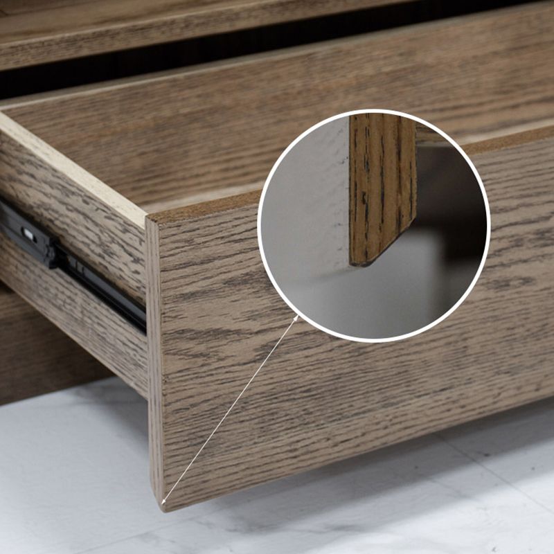 スカンジナビアオイルオークストレージキャビネットガラスドアリビングルーム用のキャビネットを表示