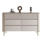 Cassettiera per camera da letto orizzontale Glam Stone in bianco con cassetti