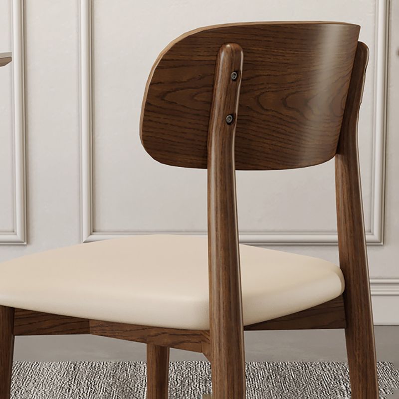 Nordic Style Armless Chair Wood Open Back Dining Side Chair in Walnut for Kitchen Clearhalo 'Dining Chairs' 'Dining Tables & Seating' 'dining_chair' 'furn' 'furn_dining_chair' 'Furniture' 'furniture_dining_chair' 'Kitchen & Dining Furniture' 1200x1200_febcd449-6d18-42fe-b69b-36b56bdfd9c8