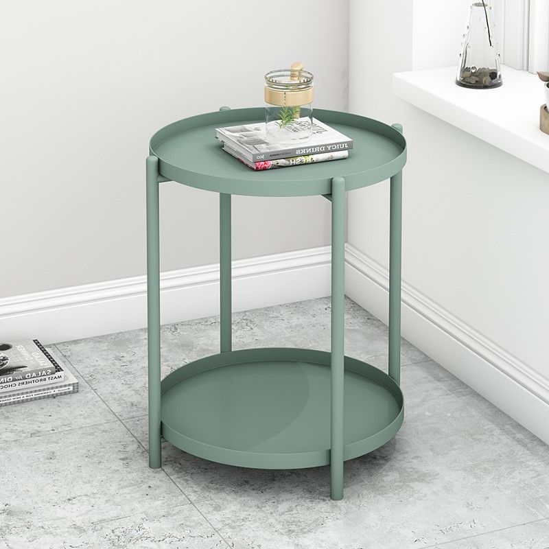 Mid-Century Metal Corner Table Tray Top Round Side End Table Clearhalo 'Coffee & Accent Tables' 'End & Side Tables' 'end_side_tables' 'furn' 'furn_end_side_tables' 'Furniture' 'Living Room Furniture' 1200x1200_febd576b-2615-4820-82d7-64bfa3271fed