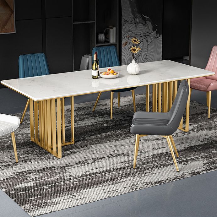 Metal Traditional Luxury Rectangle Table Sintered Stone Indoor Table for Kitchen and Dining Room Clearhalo ' dining_table' 'Dining Tables & Seating' 'Dining Tables' 'furn' 'furn_dining_table' 'Furniture' 'furniture_dining_table' 'Kitchen & Dining Furniture' 'kitchen&dining_furn' 'kitchen' 'kitchen_dining_table' 1200x1200_febda53f-416c-4cd7-9f05-31876bf39f62