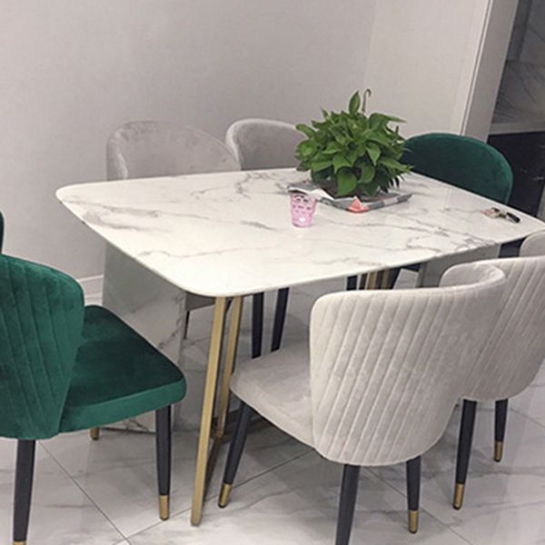 ホームキッチンディナーのための石のトップテーブル長方形のダイニングテーブル