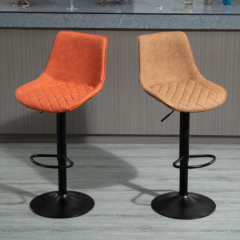 Industrial Bar and Counter Stool Adjustable Height Stool with Pedestal Base in Black Clearhalo 'Bar Furniture' 'Bar Stools' 'bar_stools' 'furn' 'furn_bar_stools' 'Furniture' 'furniture_bar_stools' 'Kitchen & Dining Furniture' 1200x1200_febe7336-ca73-4469-b5df-5acfaac93bb2